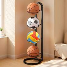 4-Tier Black Stationery Storage Box, Basketball Organizer Rack Office Desk Accessories Desk Accessories Office Supplies Office Decor Office Desk Accessories Desk Accessories Office Accessories - 4 Layers - Black - View 1