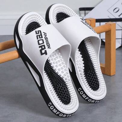 Men's Flat Slippers, New Summer Design Non-Slip Sandals, Outdoor Casual Lightweight Sports Slides