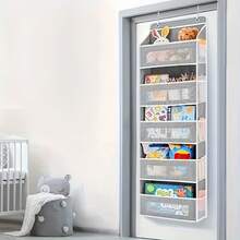 [Thickened 5-Layer Storage Box] Over-The-Door Hanging Storage Organizer With 5 Layers And 10 Large Capacity Pockets | 44lbs Weight Capacity Non-Tipping Over-The-Door Storage Rack, Space-Saving Hanging Shelves For Bedroom, Bathroom, Pantry, Room - Easy-To-Clean Fabric Structure, Suitable For Home, Office, Dorm - Organizing Rack, Home Storage, Lightweight Design, Sturdy Structure, Ideal Choice For Small Space Living - View 8