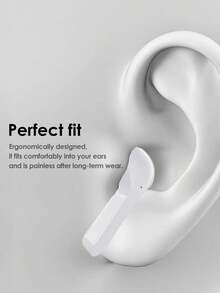 New Transparent Touchscreen Low Latency TWS Wireless Earbuds, TYP-C Charging, Bluetooth 5.3 Semi-In-Ear Wireless Sports Earphones With Super Long Battery Life - White - View 5