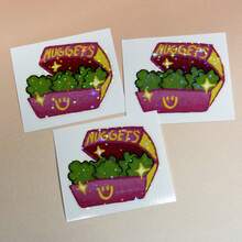 趣味“鸡块”绿色植物贴纸，卡通恶搞食品盒乙烯基贴纸，防水美观，420友好艺术风格，适用于笔记本电脑、水瓶、打火机壳，成人幽默礼物，DIY剪贴簿装饰，趣味礼品贴纸，剪贴簿用品 - 光膜 - 查看 13