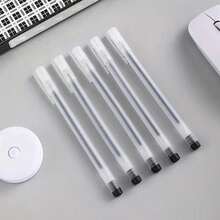 6-20支装塑料笔记本简约圆珠笔，黑色、红色、蓝色可选，带替换笔芯，笔尖粗细0.5毫米，适用于办公室、学校、商务、学生文具、返校季等场合。 - 磨砂筆 - 查看 7