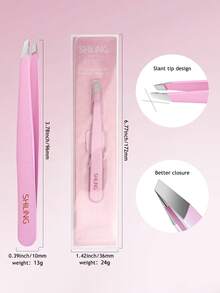 SHILING High Quality Stainless Steel Depilation Tool, Pink Angled Tweezer Eyebrow Trimmer - View 4