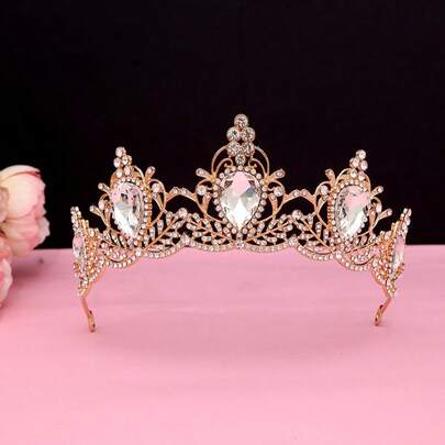 Multiple Color Options, Luxury Retro Oversized Cat Eye Crown, Princess Style Bridal Wedding Party Tiara, European And American Baroque Bride Headdress, Birthday Adult Gift Crown, New Arrival Hair Accessories