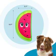 Outward Hound Tough Skinz Durable Squeaky Dog Toy With Two Tough Layers, Watermelon, Red, Medium - ColorH - 查看 4