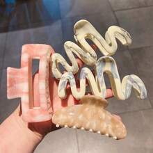 3pcs/Set New Versatile Large Hair Claw, Ink Painting Style, Suitable For All Seasons - Multicolor - View 8