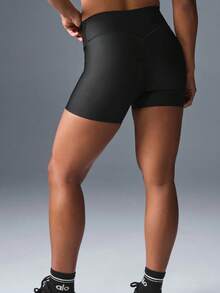 Alo Yoga Alo Airlift Short Casual Gym Sports & Work Out Shorts Yoga Pilates - 黑色 - 查看 2