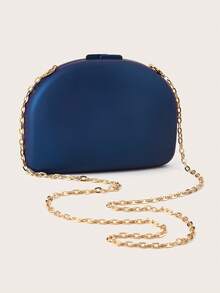 复古金属装饰手拿包，新款酒红色新娘婚礼派对手提包，女士链条单肩斜挎包，适合青少年女孩、大学生、职场新人及白领人士，完美适用于办公室、大学、工作、商务、通勤、户外活动、旅行、郊游、派对、婚礼、舞会、晚宴等场合。 - 寶藍色 - 查看 5