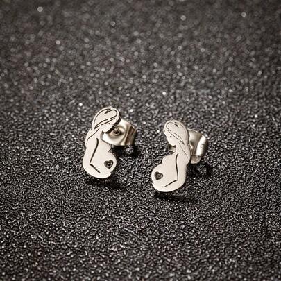 1Pair Stainless Steel Golden Plated Tear Drop Earrings For Women L Waterdrop Hoop Earrings Jewelry