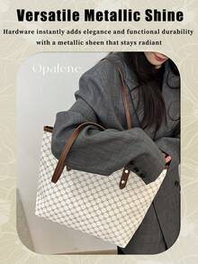 New Fashionable Luxury High-End Versatile Ladies Shoulder Tote Bag For Women, Large Capacity Handbags, Fashionable Retro PU Shoulder Bags, Casual Minimalist Satchel Purse, Suitable For Commuting, Work, Gatherings, Parties, Travel Essentials, School Supplies, Travel Accessories - Nhiều màu - Xem 4