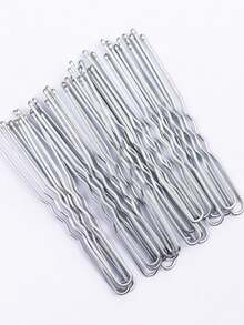100pcs Silver U-Shaped Clips, Casual Hair Clips Suitable For Daily Wear - Silver - View 7