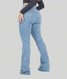 Women's Country Flare Jeans, Premium Butt-Lifting Style With Lycra, High Waist, Western Style, Riding/Horseback Riding - Ánh sáng chói lóa - Xem 2