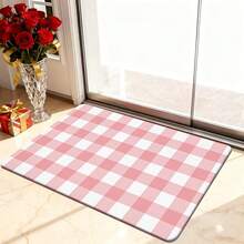 Valentine Kitchen Rug  Red White Checkered Pattern Non Slip Backing Perfect For Living Room Bedroom Kitchen Dining Room Entryway Bathroom Laundry Room Valentine Decoration Home Decor - trắng - Xem 5