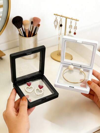 10个装抗氧化PE膜悬挂式首饰收纳盒，防尘透明首饰整理盒，适用于项链、耳环、手链、吊坠，便携式首饰展示盒保护包装盒