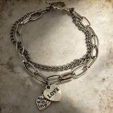 Nueva llegada Pulsera de doble capa de estilo hip hop para hombres, diseño versátil - Plateado - Ver 6