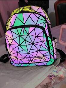 Balo phát sáng hình học ba chiều mới, Balo du lịch sức chứa lớn, Balo du lịch thời trang tối giản Unisex, Đổi màu theo cường độ ánh sáng khác nhau - Nhiều màu - Xem 10
