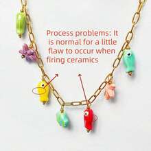 VKHK 1Pc Y2K 18K Gold Plated Stainless Steel Ceramic Starfish Fish Drop Pendant Necklace For Women Fashion Cute Jewelry Gift - Necklace - View 8