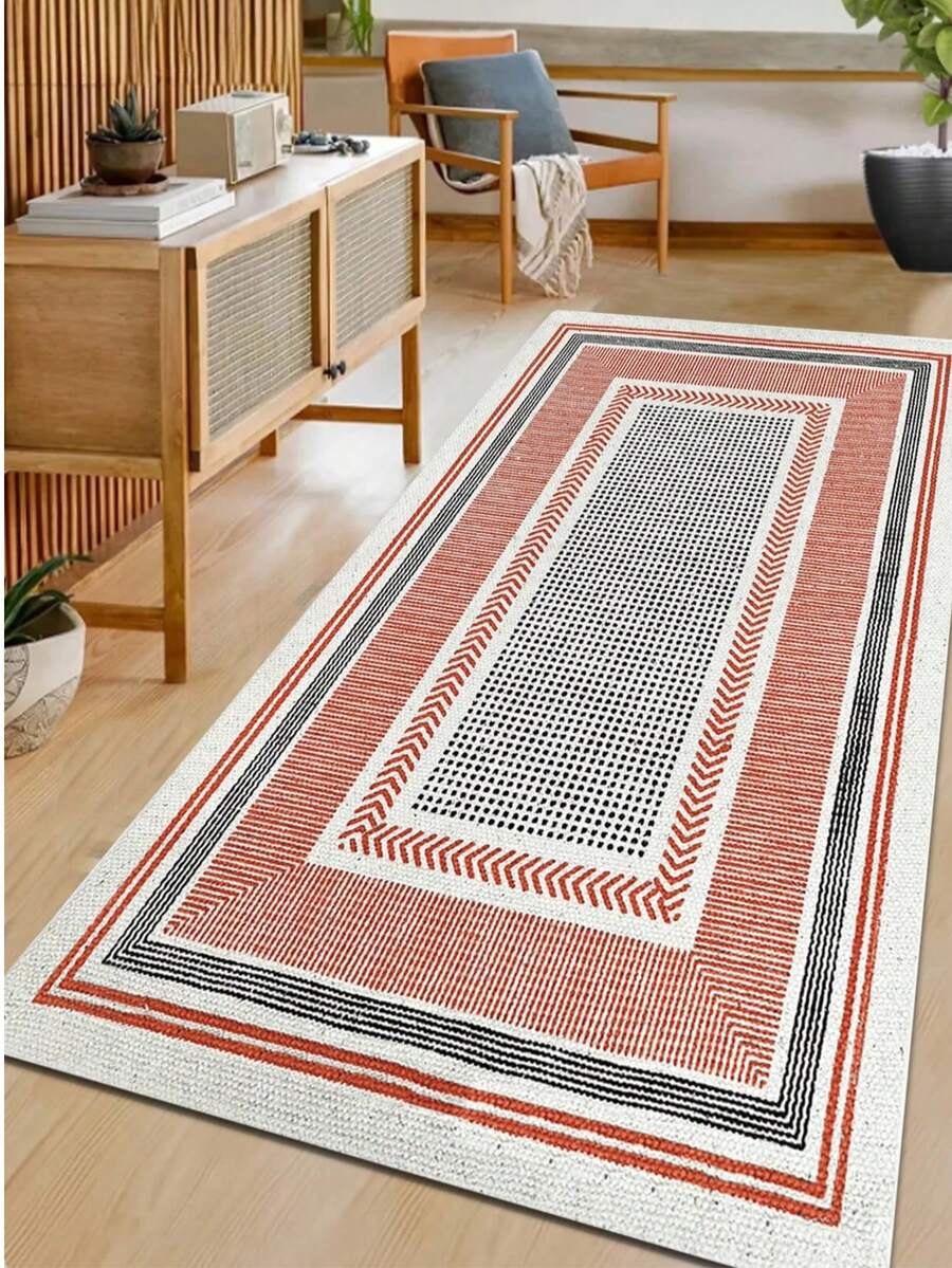 Kitchen Rug - Kitchen Runner Rug - Machine Washable, Non Slip Kitchen Mat, 60*150, 60*200, 80*200, 100*200, 120*180 Cm, Made In Türkiye - Burnt Orange - View 1