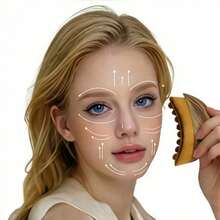 LAMBANO Lymphatic Contour Face Brush, Crescent Brush For Facial Massage And Skin Care - Khaki - View 4