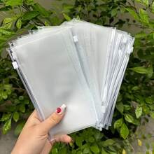 7个A6拉链信封袋 - 可重复使用，可作现金信封、礼品袋、收纳袋、文件袋、账单整理袋，适用于办公室、小物件收纳，简约风格 - 收納袋 - 查看 8