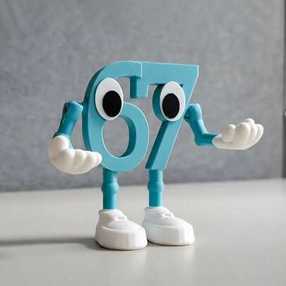 3D打印67格桌面收纳盒 - 功能性装饰品，可放置眼镜、笔等，创意桌面摆件，收藏品，独家设计生日礼物，适合送给朋友，办公减压玩具，学生书桌装饰，游戏玩家礼物