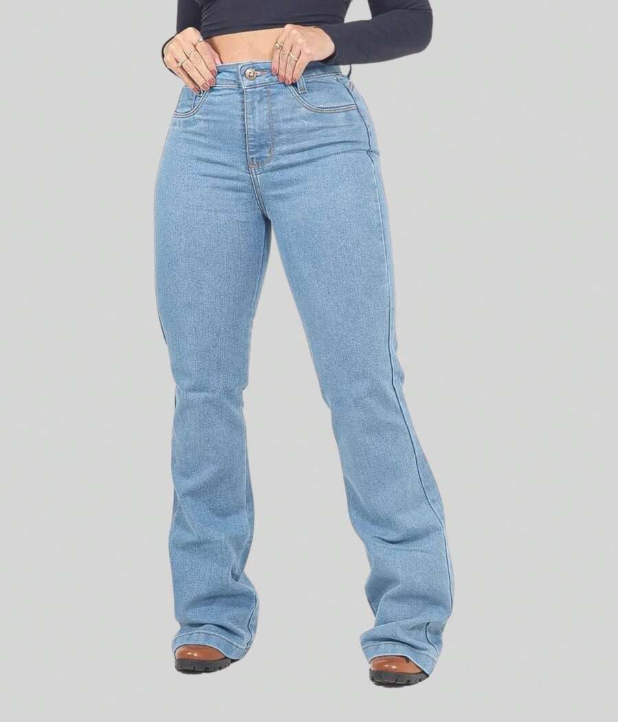 Women's Country Flare Jeans, Premium Butt-Lifting Style With Lycra, High Waist, Western Style, Riding/Horseback Riding - Ánh sáng chói lóa - Xem 1