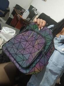 Balo phát sáng hình học ba chiều mới, Balo du lịch sức chứa lớn, Balo du lịch thời trang tối giản Unisex, Đổi màu theo cường độ ánh sáng khác nhau - Nhiều màu - Xem 12