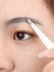5pcs/3pcs/1pc Stainless Steel Eyebrow Trimmer Scissors Set With Comb, Beginner Grooming Tool Suitable For All Skin Types, Unisex - White - View 5