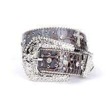 Strass-Kreuz-besetzter Western-Cowboy-Gürtel, glänzender Zinklegierungs-Strass-Taillengürtel, Streetwear-Stil, ganzjährig geeignet für Halloween, Sommer, Schule, Herbst, Herbst-Winter-Accessoires, geeignet für Teenager, Jugendliche, Herren, Lässig, Outdoor, Sport, Urlaub, Abschlussgeschenke, Geburtstag, Alltagskleidung - Weiss - Übersicht 6
