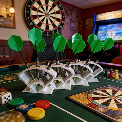 حامل رأسي لتخزين الريش لتوفير المساحة، منظم لتخزين الريش المنزلي لحانة البار وحفلات لعبة الريش والديكورات، متوفر بقطعة واحدة أو قطعتين