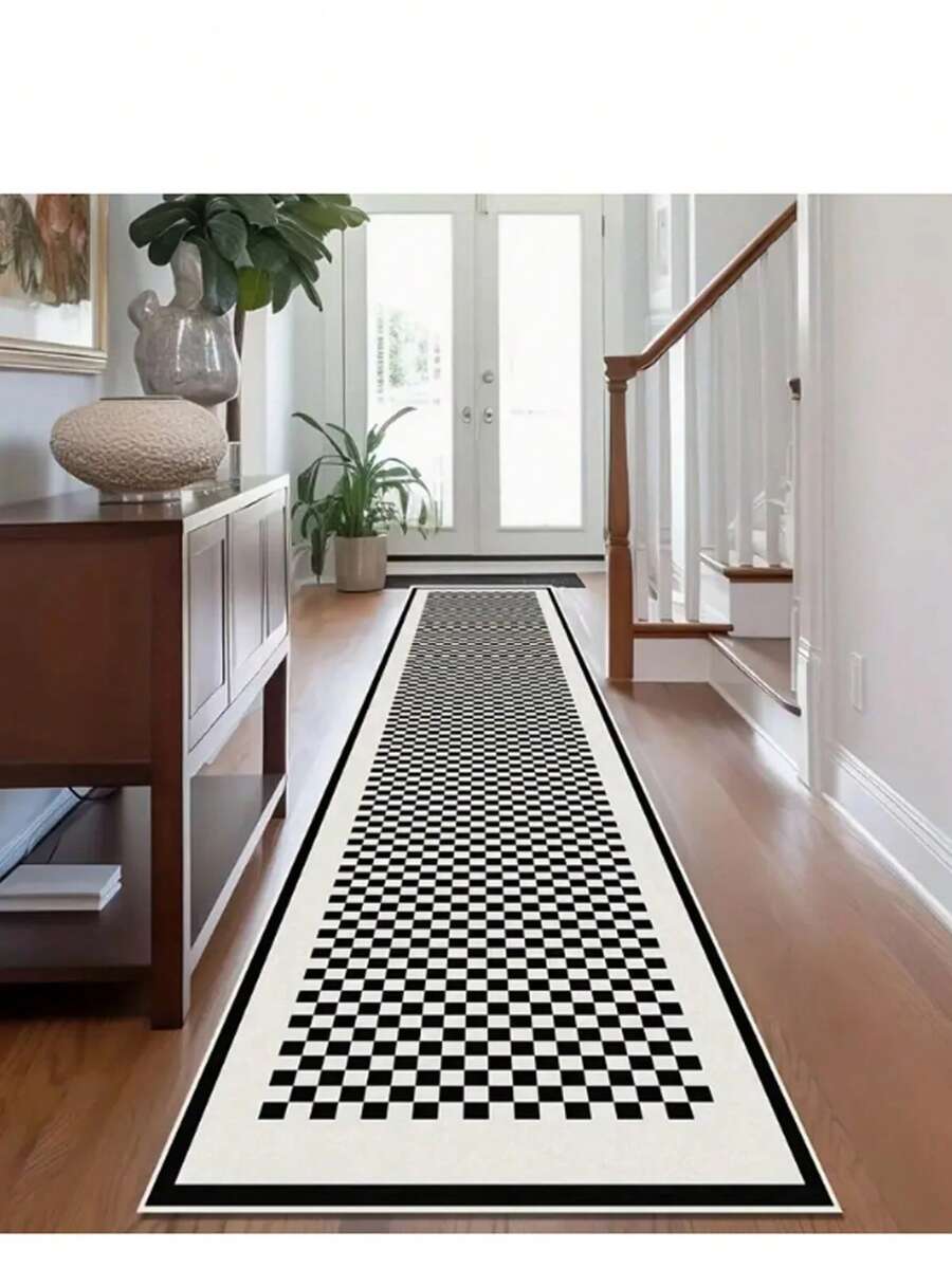 Kitchen Rug - Kitchen Runner Rug - Machine Washable, Non Slip Kitchen Mat, 60*150, 60*200, 80*200, 100*200, 120*180 Cm, Made In Türkiye - Black - View 1