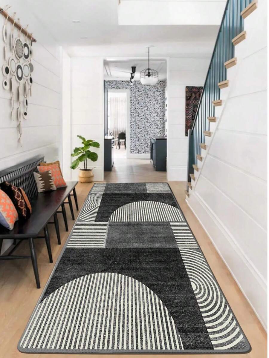 Kitchen Rug - Kitchen Runner Rug - Machine Washable, Non Slip Kitchen Mat, 60*150, 60*200, 80*200, 100*200, 120*180 Cm, Made In Türkiye - Dark Grey - View 1