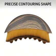 LAMBANO Lymphatic Contour Face Brush, Crescent Brush For Facial Massage And Skin Care - Khaki - View 9