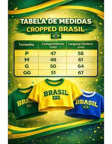 Women's Oversized Cropped Top With Flag Print, Brazil Style, Casual And Comfortable Look - 綠色 - 查看 2