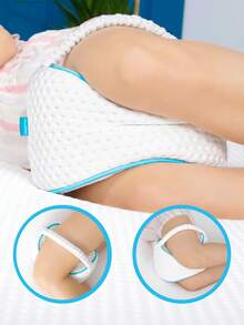 Cylindrical Knee-Between-The-Knee Orthopedic Pillow, Leg Interval Visco Pillow - White - View 2