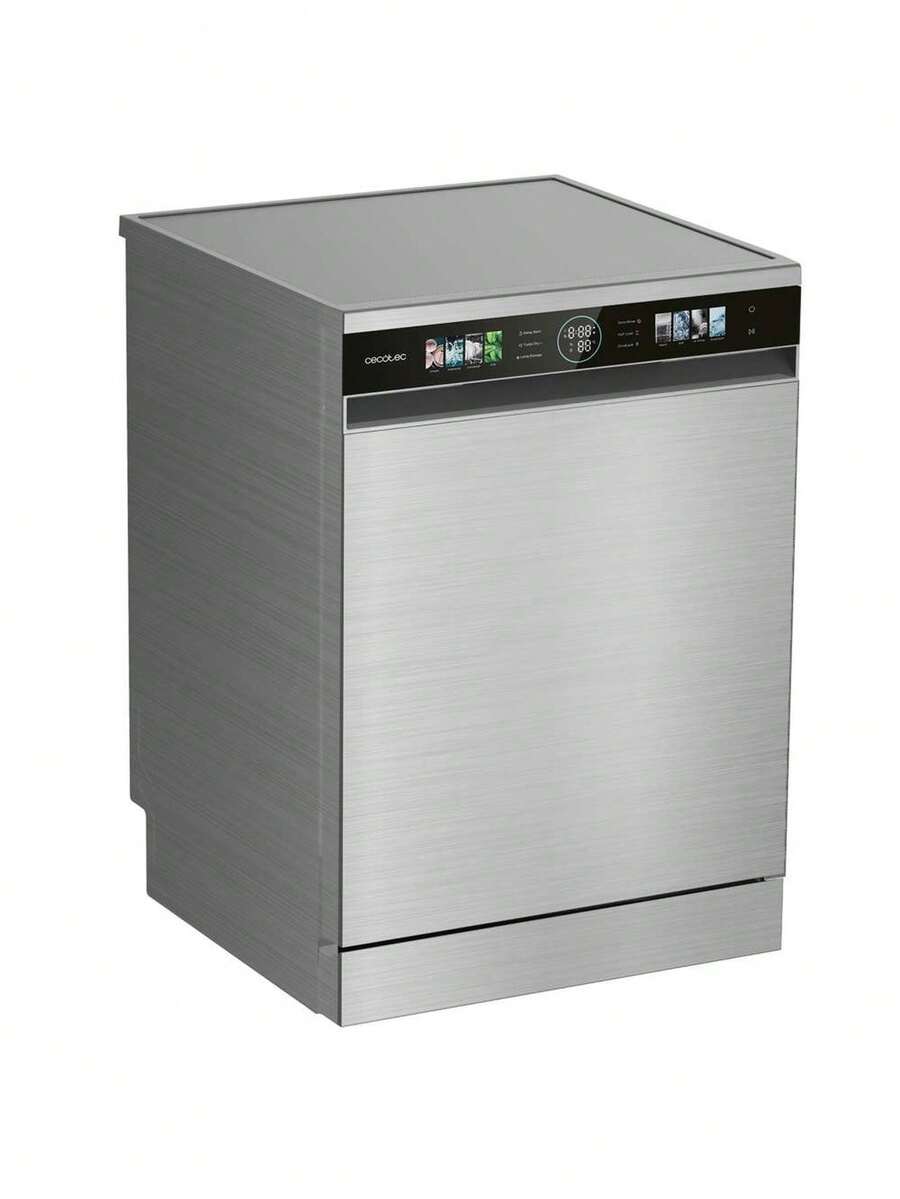 Cecotec Bolero Aguazero 6320 Inox D Compact Dishwasher, 60cm, 15 Place Settings, 8 Programs, Smart Wash And Turbo Dry+, XXL FullColor Display, Class D Energy Efficiency, UV Long Storage Technology, Dual Zone Wash, AutoClean Function, Delay Start, Half Load And Child Lock - Multicolor - View 1