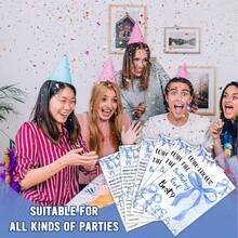 Who Knows The Birthday Best - 20pcs Blue Party Game Card Set - Birthday Night Game Creative - Blue Bow Theme Sleepover Party Supplies - Blue Bow - View 7