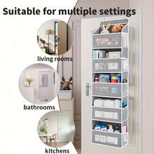 [Thickened 5-Layer Storage Box] Over-The-Door Hanging Storage Organizer With 5 Layers And 10 Large Capacity Pockets | 44lbs Weight Capacity Non-Tipping Over-The-Door Storage Rack, Space-Saving Hanging Shelves For Bedroom, Bathroom, Pantry, Room - Easy-To-Clean Fabric Structure, Suitable For Home, Office, Dorm - Organizing Rack, Home Storage, Lightweight Design, Sturdy Structure, Ideal Choice For Small Space Living - View 5
