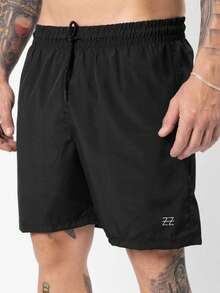 Kit Of 3 Premium Men's Gym Shorts Luzzoo Training Beach Running Shorts, Elasticated Lightweight Fabric - 黑色/灰色/海軍藍 - 查看 3