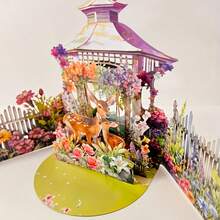 1 张紫色蝴蝶和花月亮 3D 贺卡 - 适合生日、周年纪念日、母亲节、感恩节、教师节和婚礼、学校用品、返校 - 單件 - 查看 10