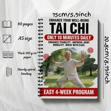 Tai Chi Practice Manual Suitable For Elderly And Beginners - Spiral-Bound Martial Arts Training Guide, Including Progressive Daily Practice Pages, Gentle Tai Chi Movements, And Learner's Practice Instructions. - A5 - View 10