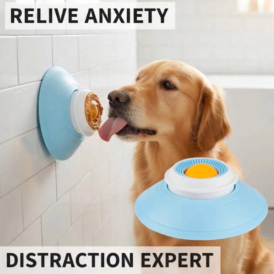 Pet Licking Mat, Slow Feeder Bowl, Cat & Dog Interactive Treat Ball, Liquid & Yogurt Licking Toy, Suction Cup Slow Feeder To Prevent Choking And Relieve Anxiety, Dog Licking Ball Dispenser, Anti-Slip Licking Bowl Puzzle Toy - One Size Fits All - View 1