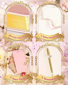 Hi!SCI Thick Journal For Women &Amp; Girls, 360 Pages A5 Writing Journaling Notebook With Paintings, Women Journal For Writing, Vintage Journal With Gift Box &Amp; Pen For Girls Gift Ideas (Candy Pink) - ColorA - 查看 3