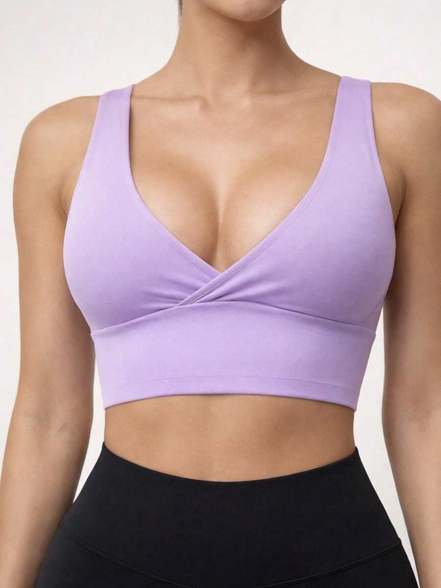 Women's Cropped Top In Spandex With Padded Cups, Sweetheart Neckline, Fashionable, Versatile, Blogger-Friendly, Comfortable. - Lilac - View 1