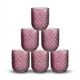 Santa Clara Set 6 Vasos de Cristal Agua 270cc y 430cc Modelos Odiel y Orbel, Vasos de Vidrio con Relieve en Varios Colores, Aptos para Lavavajillas y Microondas - Envío GRATIS ✅ Entrega 24/48h a España (península) - Orbel púrpura - Ver 2