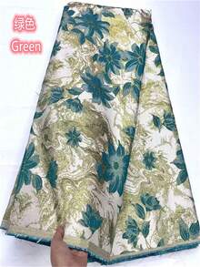 Vải ren lưới Jacquard Damask Nigeria/Châu Phi, khổ 5 thước/1 thước, ren mạ vàng kiểu Pháp mới năm 2026, thích hợp để may váy dự tiệc. - A - Xem 5