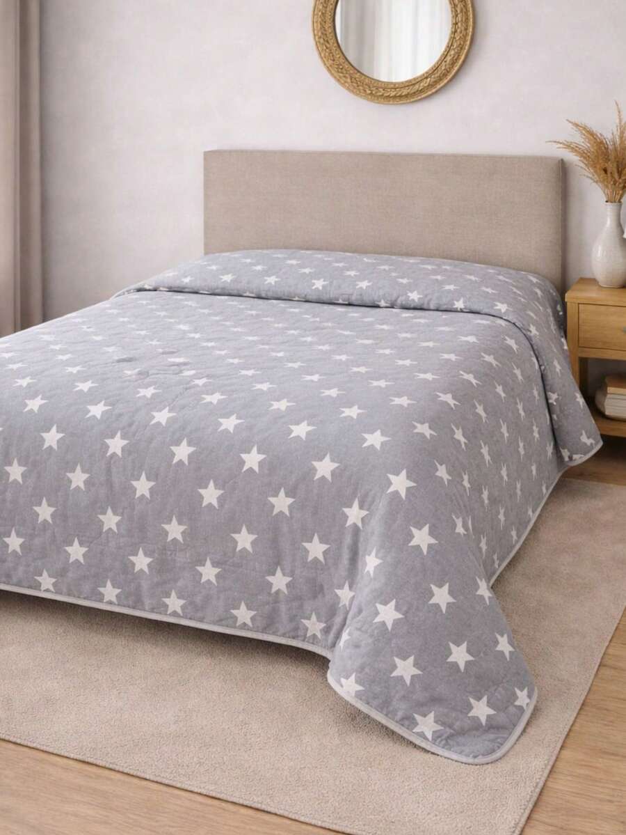 Bộ chăn ga gối đơn với chất liệu vải cotton 100% và ruột bông silicon – Chăn 155x215 cm + 1 vỏ gối 50x70 cm – Không bao gồm ga trải giường – SẢN XUẤT TẠI THỔ NHĨ KỲ - Xám - Xem 1