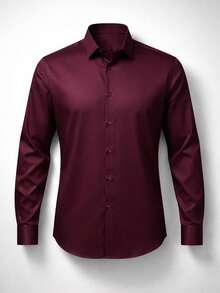 Men Shirts - Maroon - View 1