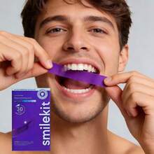 14对/28片独家设计紫色牙齿美白贴，深层清洁，清新口气，日常使用牙齿美白贴纸 - 紫色打條 - 查看 5