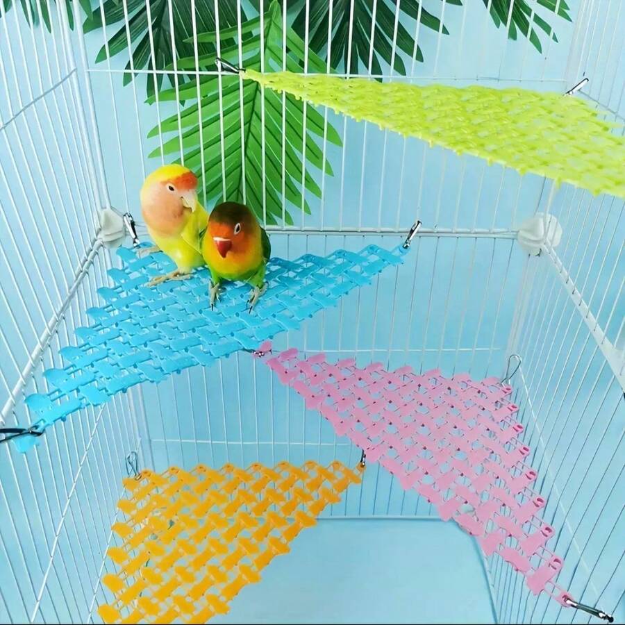 Perchoir pour perroquet, hamac respirant, perchoir pour oiseaux, accessoire de cage à jouet d'escalade, hamac triangulaire confortable pour l'été pour animaux de compagnie, lit suspendu à bascule - Voir 1